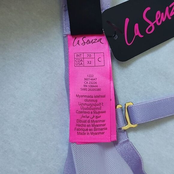 New With Tags La Senza Size 32C The Spacer Lightly‎ Lined Purple Demi Bra - Picture 10 of 11